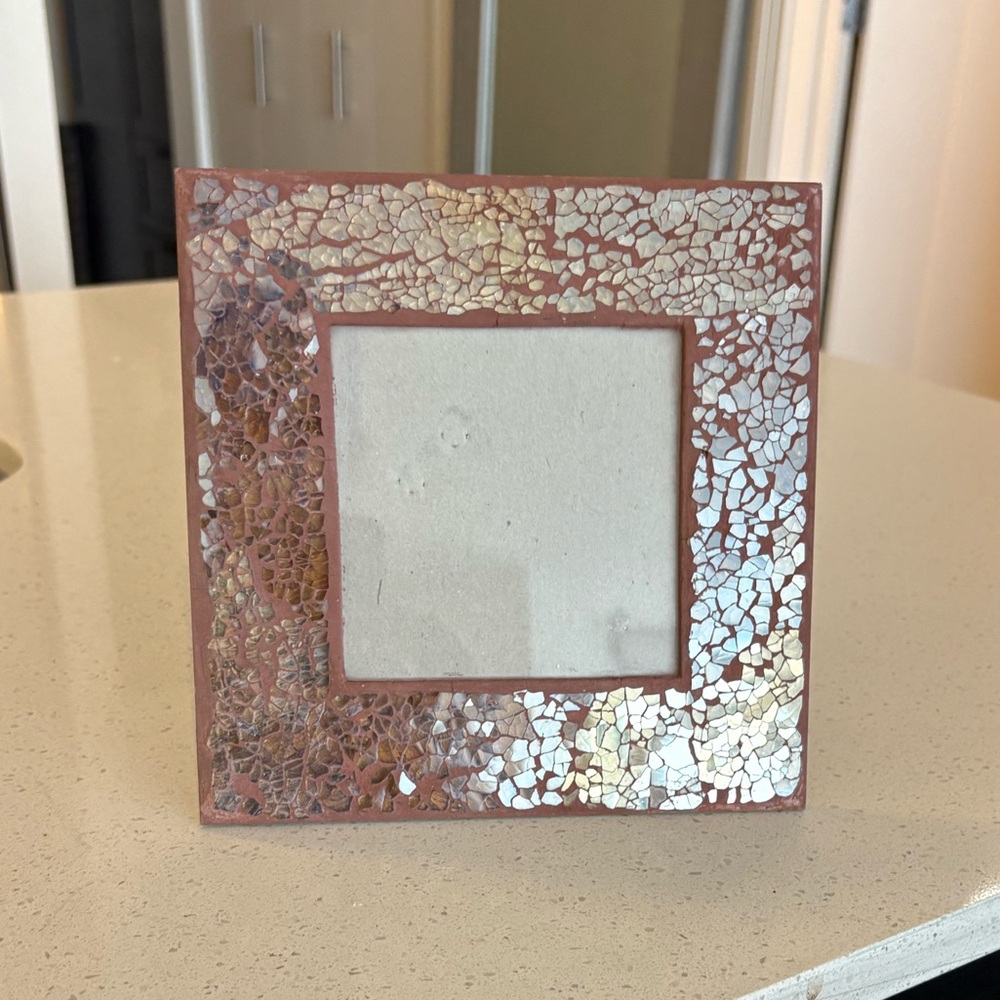 Anthropologie Pink Mosaic Picture Frame